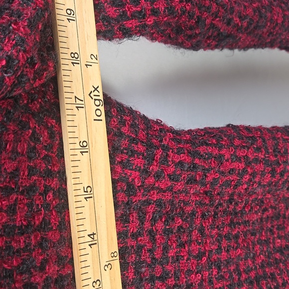 Jones New York Red Black Mohair & Wool Blend Tweed Jacket w/ Detail Buttons Sz 8 - Picture 9 of 9